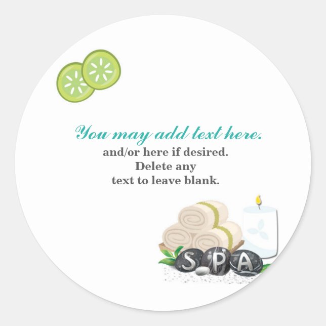 Redonda Pegatina de favor de belleza para fiesta de cumple (Anverso)