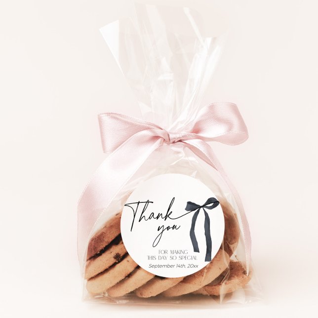 Redonda Pegatina de Favor de Boda Gótica con Lazo Negro (Subido por el creador)