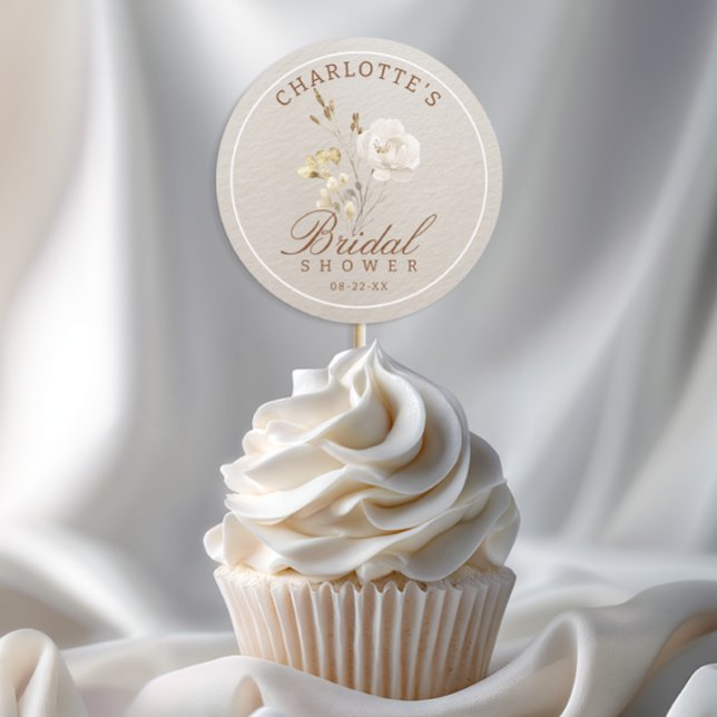 Redonda Pegatina de Favor de Despedida de Soltera de Flora (Bridal Shower Sticker)