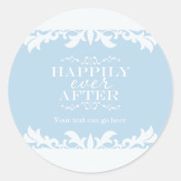 Pegatina de favor de fiesta de cuento de HAPPILY E