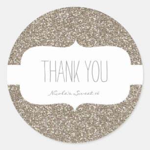 Redonda Pegatina de Favor de Fiesta de Cumpleaños Blanca c