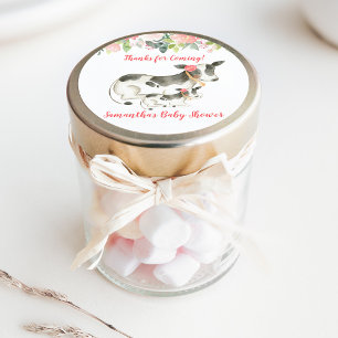 Redonda Pegatina de favor personalizada de vaca lechera fl