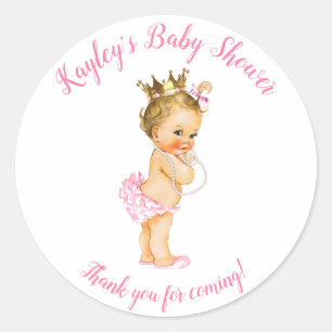 Redonda Pegatina de favores personalizado de Blonde Prince