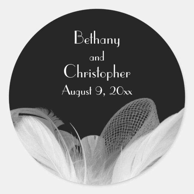 Redonda Pegatina de Feathered de los años 20 (Anverso)