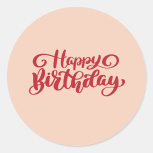 Redonda Pegatina de feliz cumpleaños