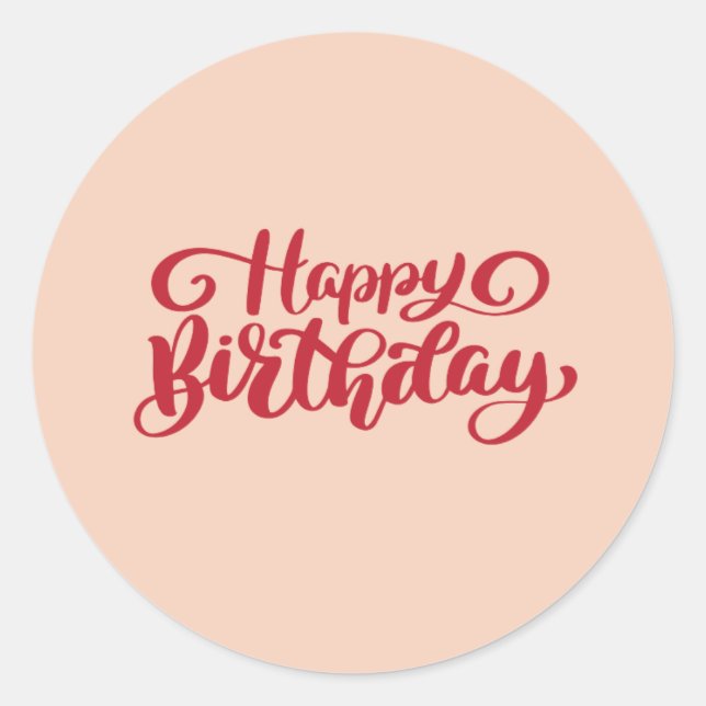 Redonda Pegatina de feliz cumpleaños (Anverso)