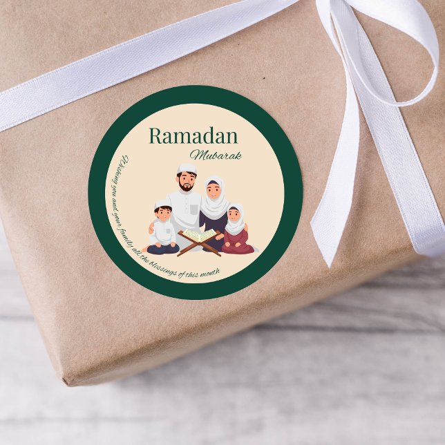 Redonda Pegatina de Feliz Ramadan - Tema Familiar (Subido por el creador)