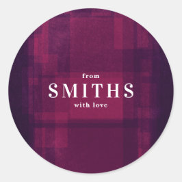 Redonda Pegatina de feriado de Navidades de escalada rosa 