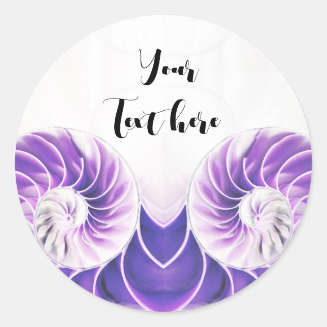 Redonda pegatina de fibonacci de la concha de nautilus (Anverso)