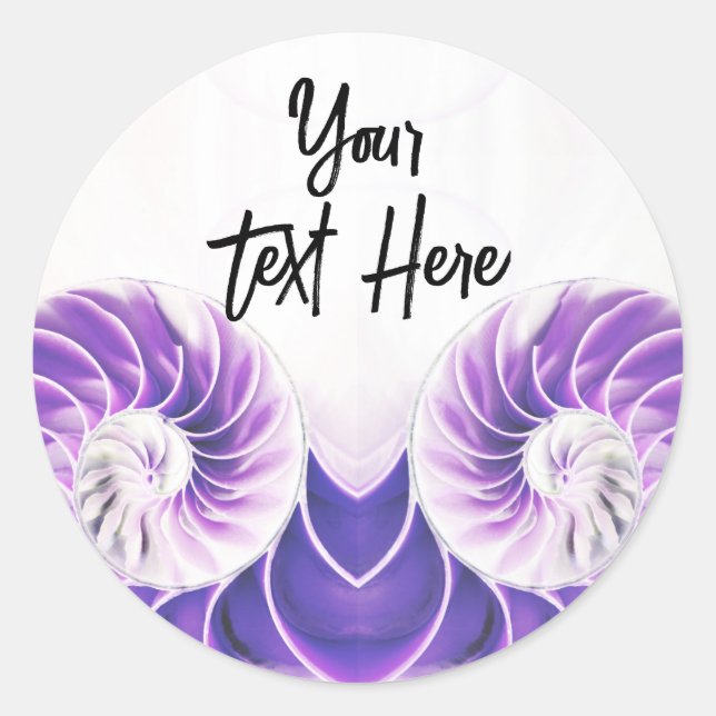 Redonda pegatina de fibonacci de la concha de nautilus (Anverso)