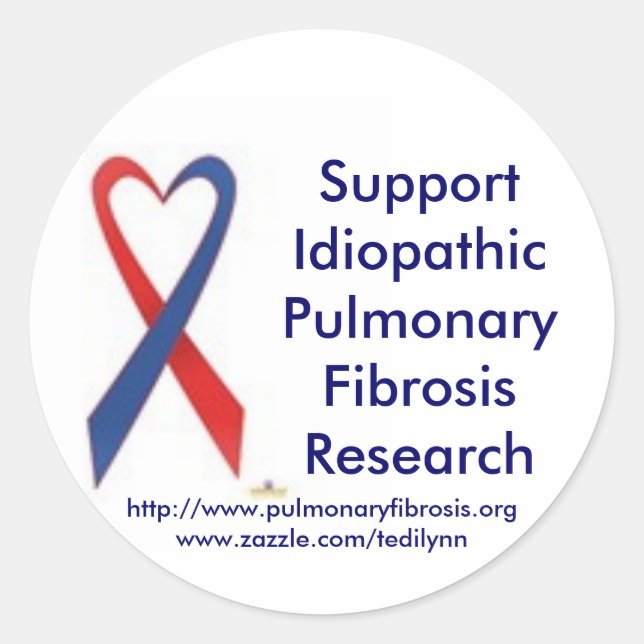 Redonda Pegatina de fibrosis pulmonar de apoyo (Anverso)