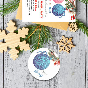 Redonda Pegatina de Fiesta de revelación de género en invi