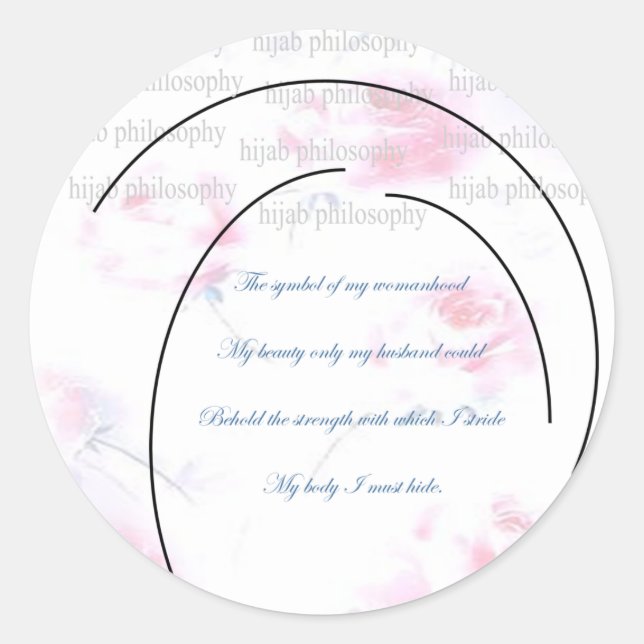 Redonda Pegatina de filosofía del hiyab (Anverso)