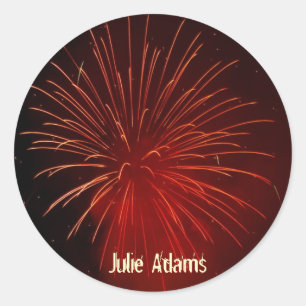 Redonda Pegatina de Fireworks