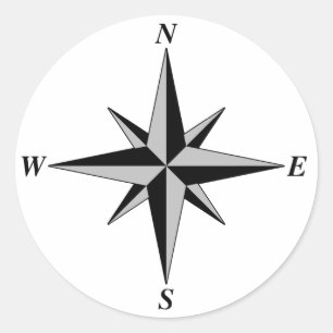 Redonda Pegatina de flecha norte