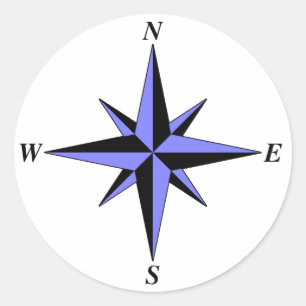 Redonda Pegatina de flecha norte (azul)