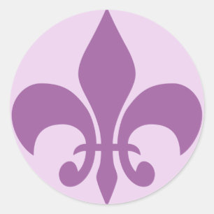 Redonda Pegatina de Fleur de Lise en Lilacs