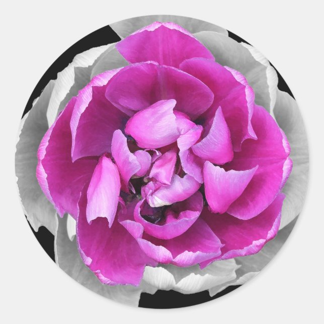 Redonda Pegatina de flor (Anverso)