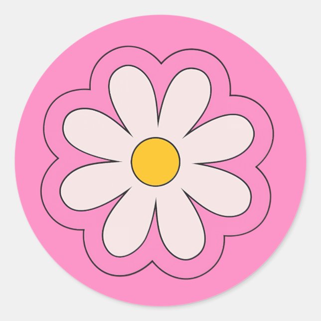 Redonda Pegatina de flor (Anverso)