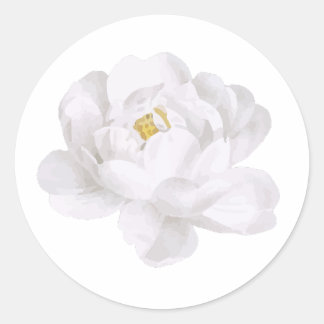 Redonda Pegatina de flor blanca