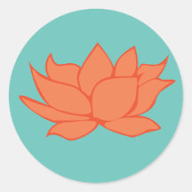 Pegatina de Flor de Loto Naranja