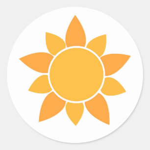 Redonda Pegatina de flor de sol