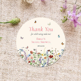 Redonda Pegatina de flor silvestre