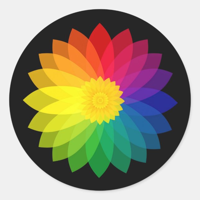 Redonda Pegatina de flores (Anverso)