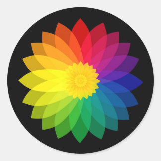 Redonda Pegatina de flores