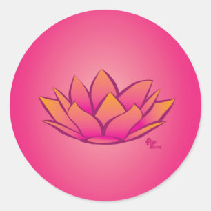 Redonda Pegatina de flores de Lotus
