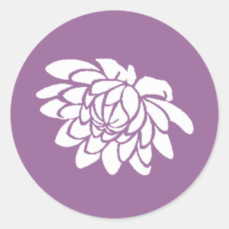Redonda Pegatina de flores de Lotus (púrpura oscuro)