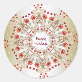 Redonda Pegatina de flores de vacaciones modernas