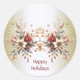 Redonda Pegatina de flores de vacaciones modernas