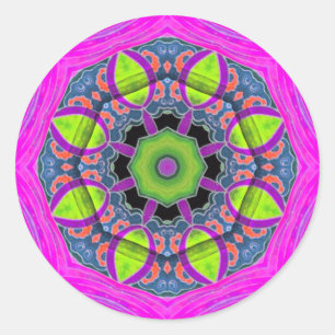 Redonda Pegatina de Flores FluRoDelica