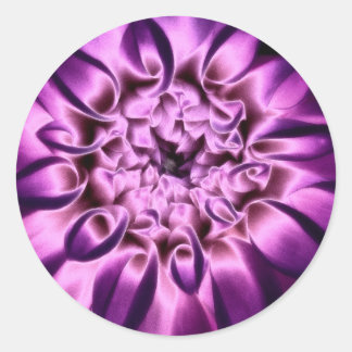 Redonda Pegatina de flores moradas