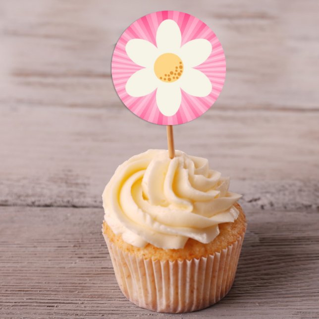 Redonda Pegatina de flores Retro Daisy | Boho Flora de Gro (Subido por el creador)