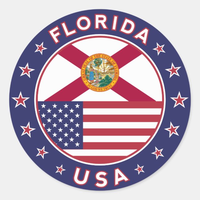 Redonda Pegatina de Florida (Anverso)