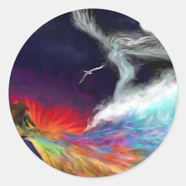 Redonda Pegatina de flujos simbólicos (Anverso)