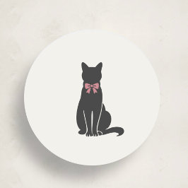 Redonda Pegatina de Foca Gato Clásico Elegante