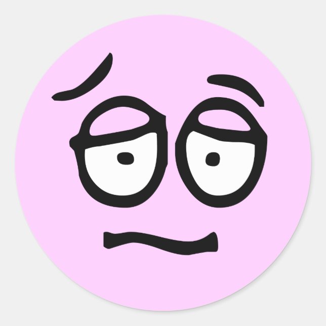 Redonda Pegatina de fondo de Personalizable emoticono (Anverso)