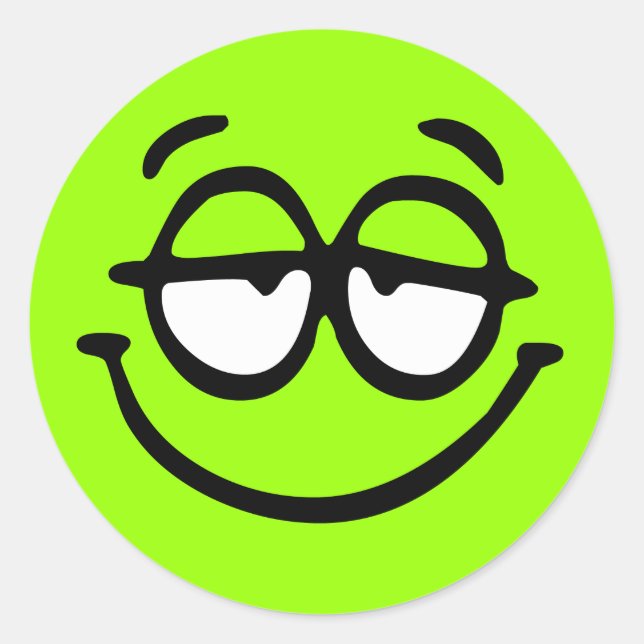 Redonda Pegatina de fondo de Personalizable emoticono (Anverso)