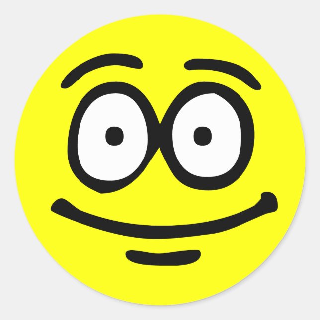 Redonda Pegatina de fondo de Personalizable emoticono (Anverso)