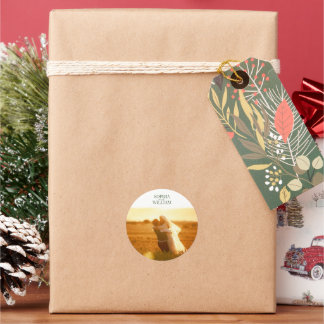 Redonda Pegatina de foto de agradecimiento por regalo de b