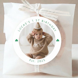 Redonda Pegatina de Foto de Cumpleaños Personalizada con T