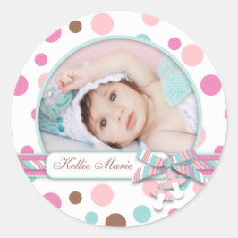 Redonda Pegatina de fotografía chica R FP