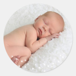 Redonda Pegatina de fotografía de feriado por las luces es