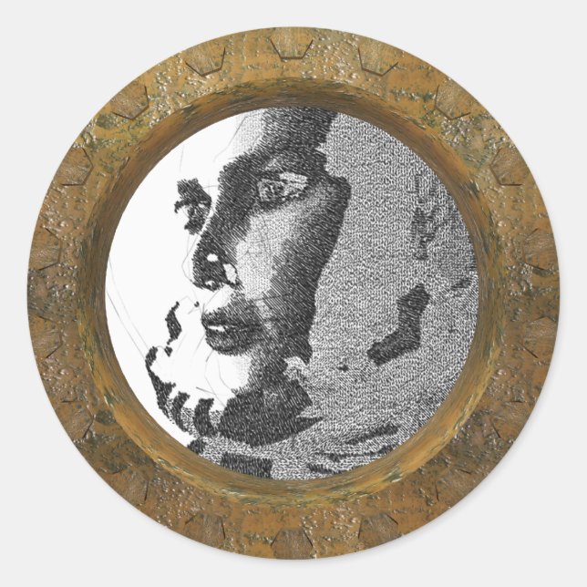 Redonda pegatina de fotograma de personalizable (Anverso)