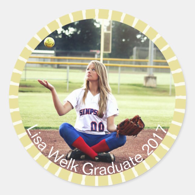 Redonda Pegatina de fotograma moderno y fresco (Anverso)