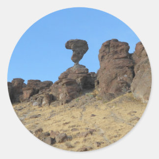Redonda Pegatina de fotos de Balanced Rock Idaho