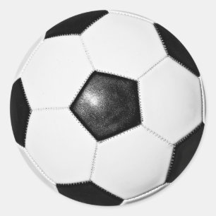 Redonda Pegatina de fotos de la pelota de fútbol